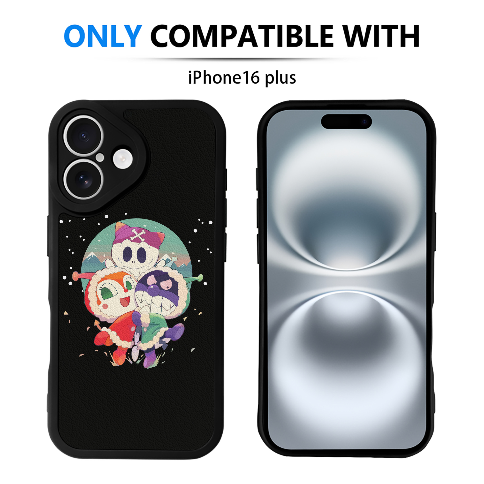 （画像用） アンパンマン Anpanman 【iPhone 16シリーズ対応】シリコンスマホケース（レザー調） 材質：シリコン